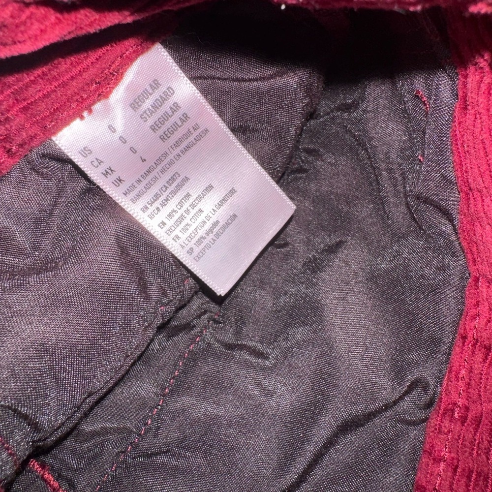 American Eagle Burgundy Red High-Rise A-Line Silhouette Corduroy Skirt Size 0 - Picture 3 of 8